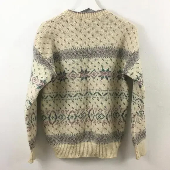 Vintage Eddie Bauer Women’s Fair Isle Wool Blend Sweater Size M - Picture 2 of 4